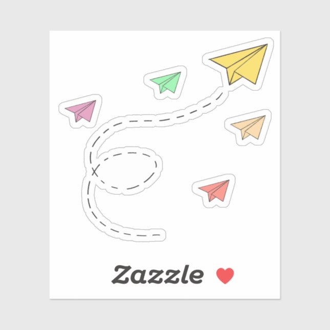Flying paper planes sticker (Sheet)