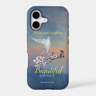 Flying Parakeet and Encouraging Verse iPhone 17 Case