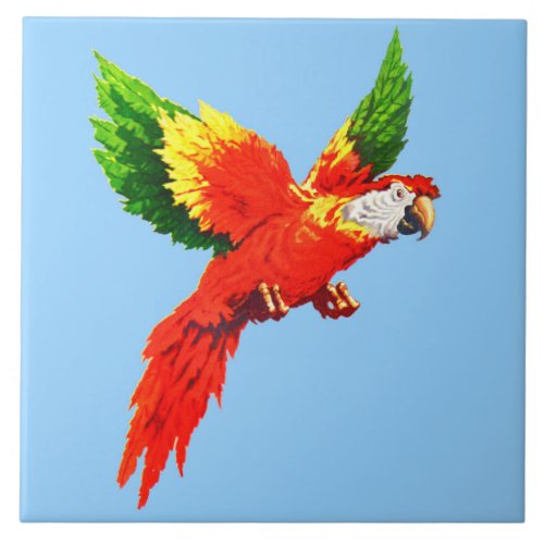 flying parrot ceramic tile