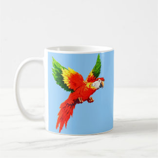 flying parrot coffee mug
