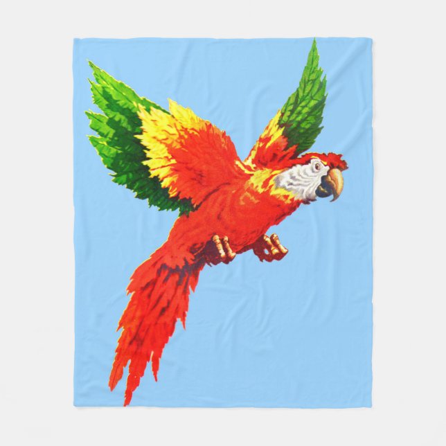 flying parrot fleece blanket (Front)