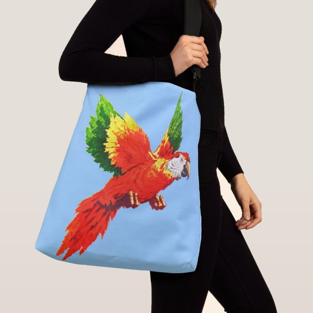 flying parrot print crossbody bag (Close Up)