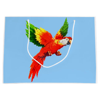 flying parrot print large gift bag