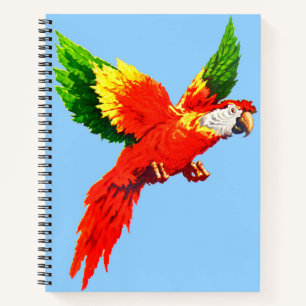 flying parrot print notebook