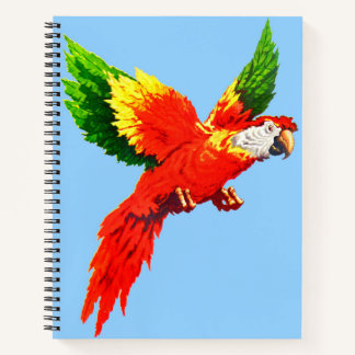 flying parrot print notebook