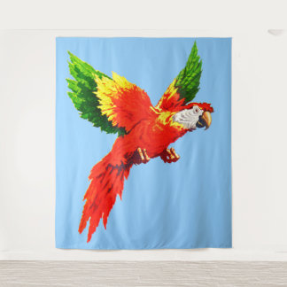 flying parrot print tapestry