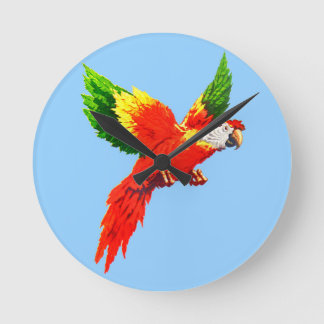flying parrot round clock