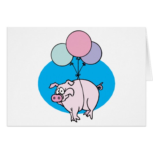 Flying Party Pig Cards (Front Horizontal)