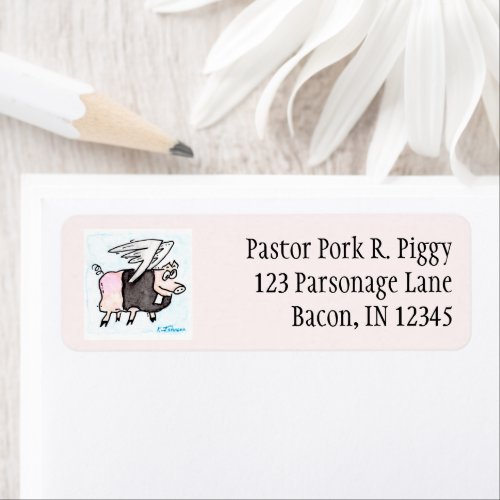 Flying Pastor Pig Return Address Labels