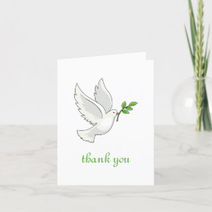 Flying Peace Dove Graphic Thank You Card