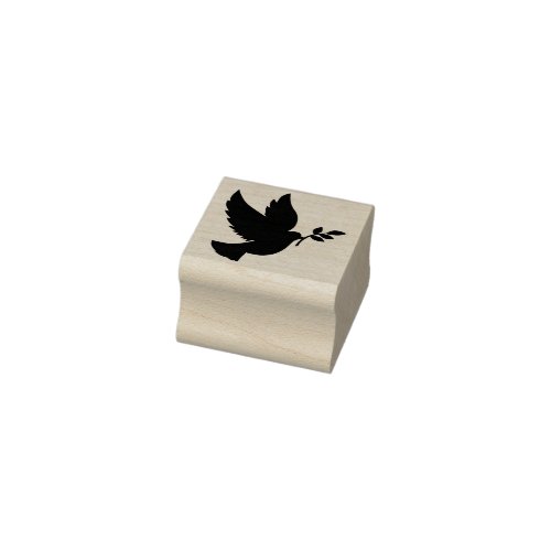 Flying Peace Dove Olive Branch Rubber Stamp