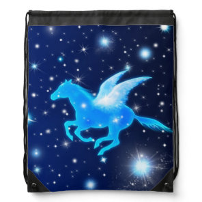 Flying Pegasus Drawstring Bag