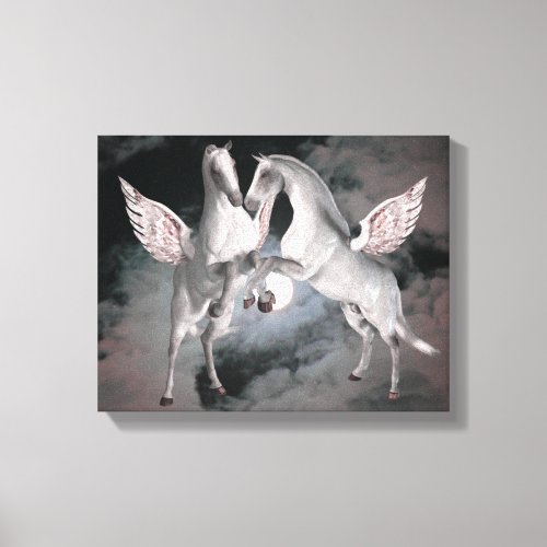 Flying Pegasus Fantasy Horse Art Canvas Print