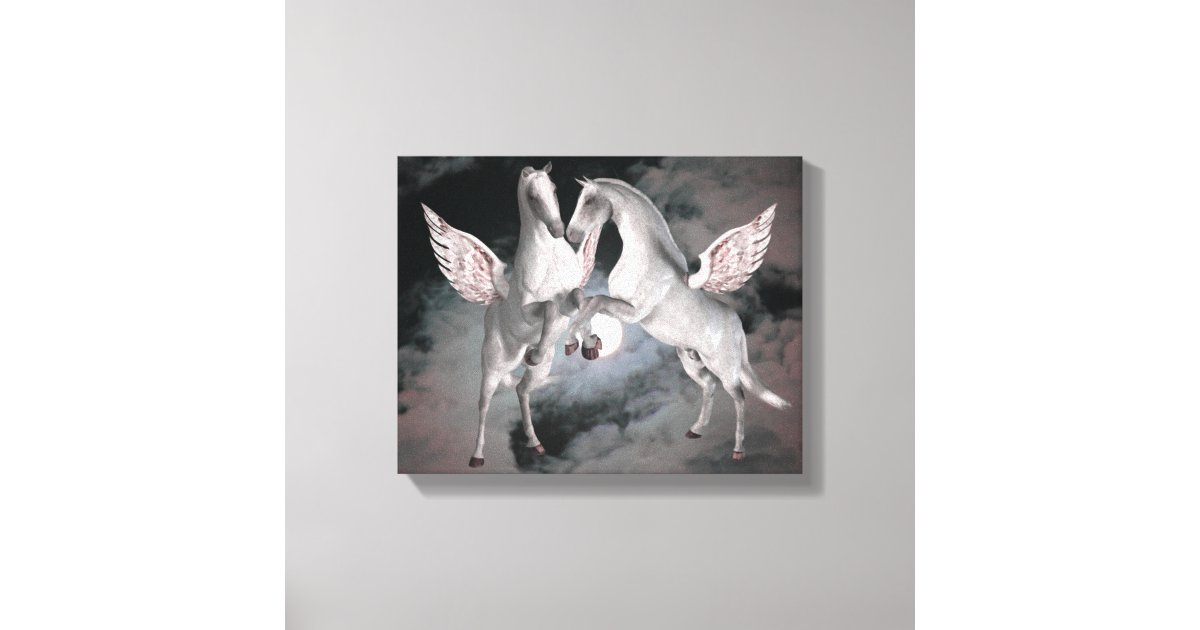 Flying Pegasus Fantasy Horse Art Canvas Print | Zazzle