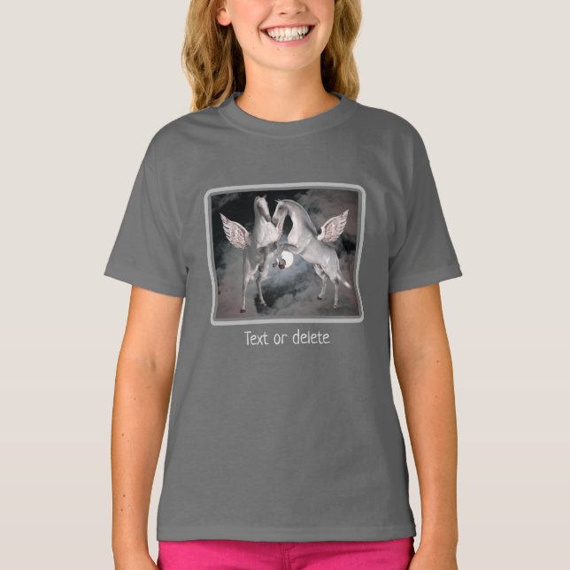 Flying Pegasus Horses Fantasy Art Personalized T-Shirt (Front)