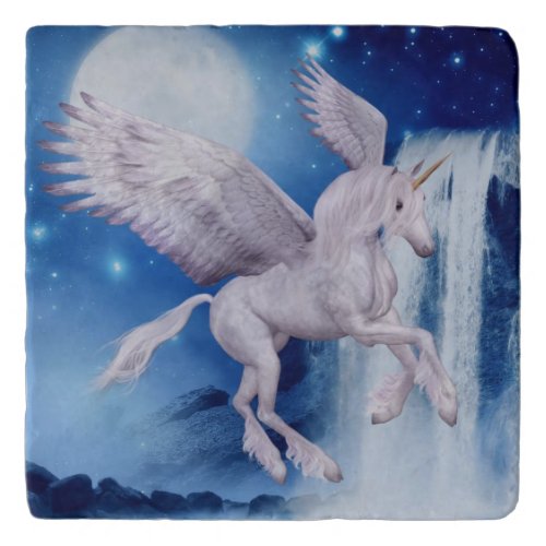 Flying Pegasus Unicorn Waterfall  Trivet