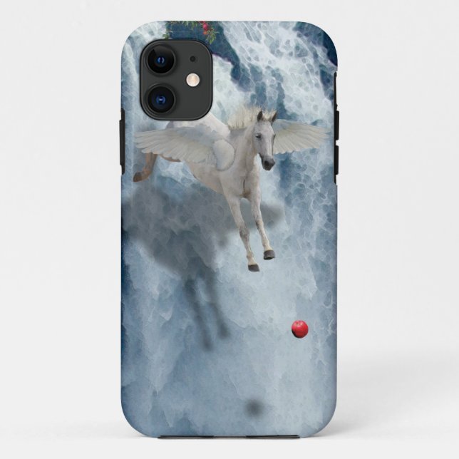 Flying Pegasus & Waterfall Fantasy Art Phone Case (Back)