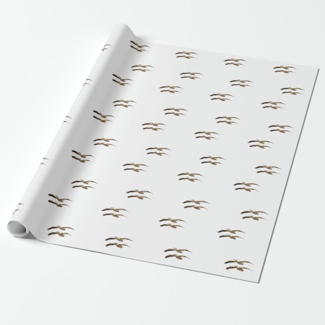 Flying Pelican 4 Wrapping Paper (Unrolled)