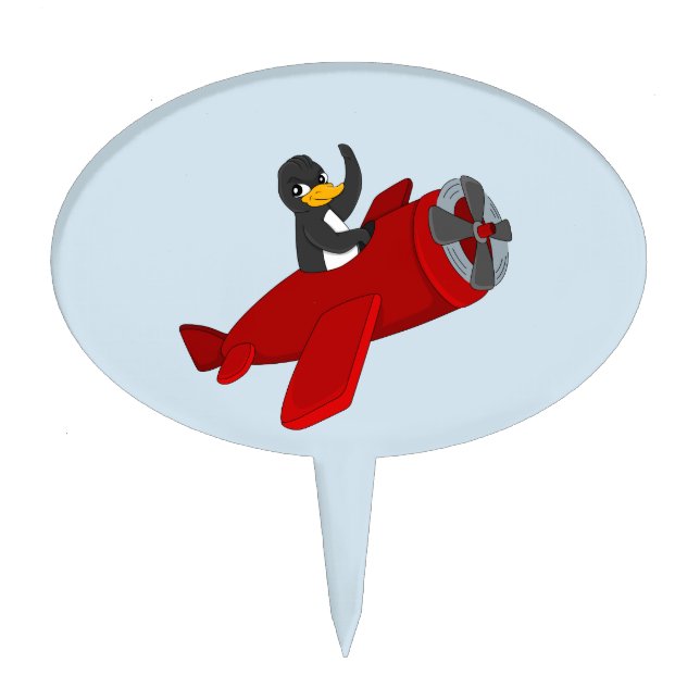 Flying penguin cartoon cake topper (Front)