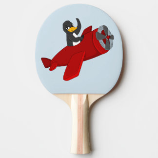Flying penguin cartoon ping pong paddle