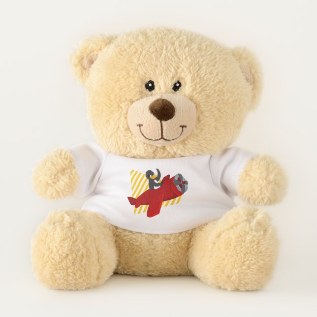 Flying penguin cartoon teddy bear (Front)