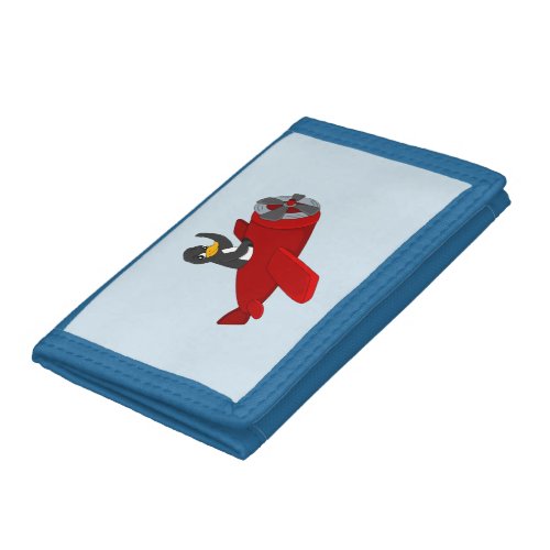 Flying penguin cartoon trifold wallet