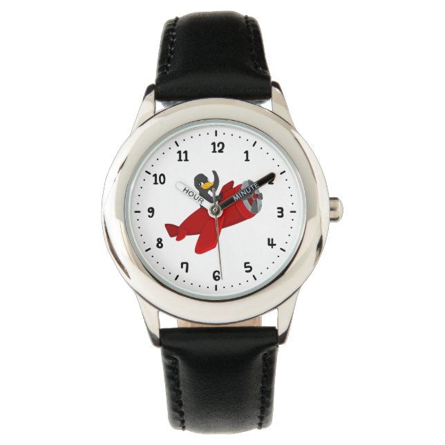 Flying penguin cartoon watch (Front)