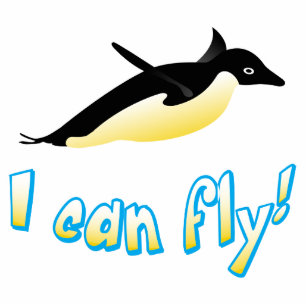 Flying penguin cutout