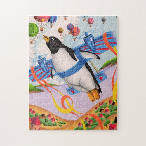 Flying penguin jigsaw puzzle