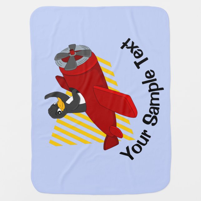Flying penguin keychain baby blanket (Front)