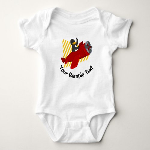 Flying penguin keychain baby bodysuit