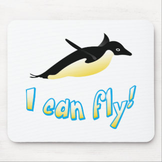 Flying penguin mouse pad