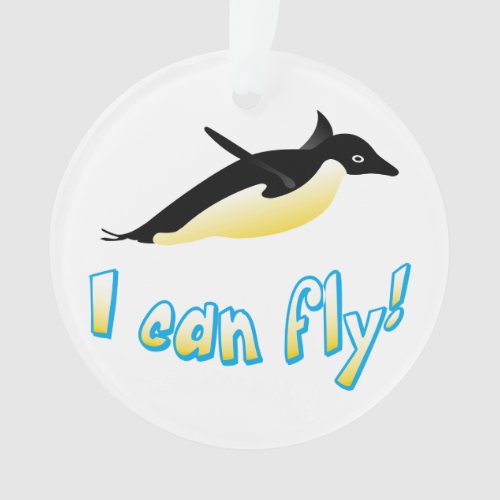 Flying penguin ornament