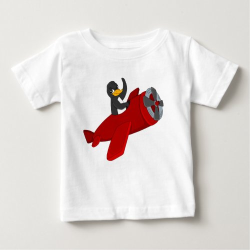 Flying penguing cartoon baby T_Shirt