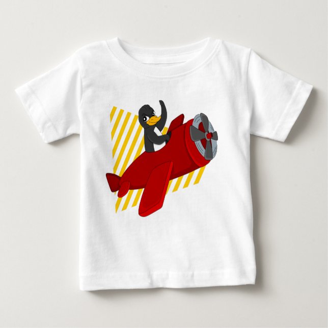 Flying penguing cartoon baby T-Shirt (Front)