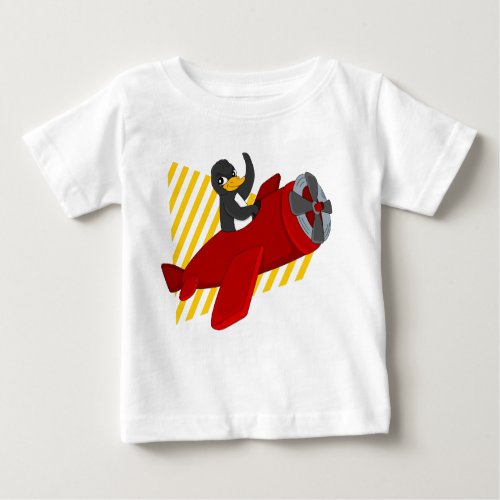Flying penguing cartoon baby T_Shirt