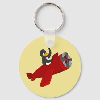 Flying penguing cartoon keychain