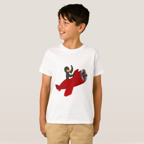 Flying penguing cartoon T_Shirt