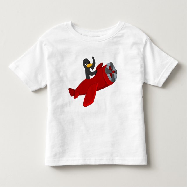 Flying penguing cartoon toddler t-shirt (Front)