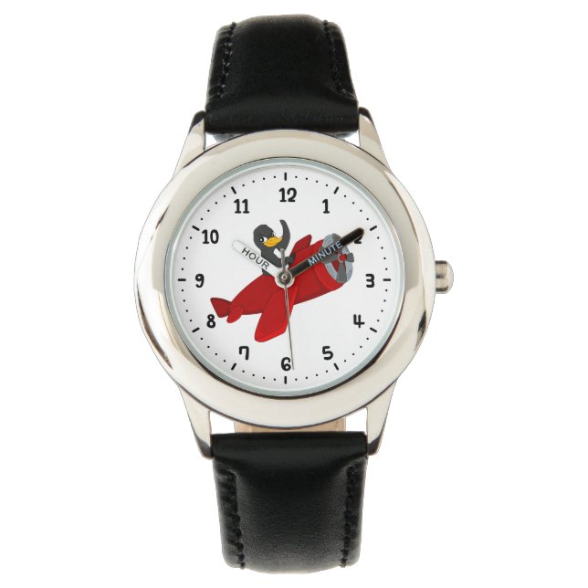 Flying penguing cartoon watch (Front)