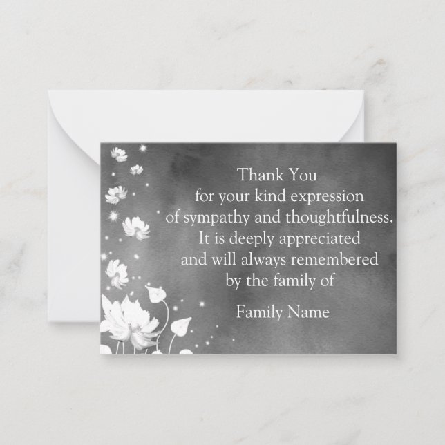 Flying Petal After Funeral Thank You Cards (Front)