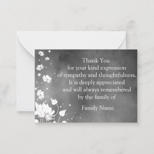 Flying Petal After Funeral Thank You Cards