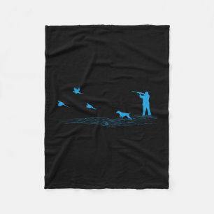 Flying Pheasant Graphic Upland Bird Hunter Dog Hun Fleece Blanket