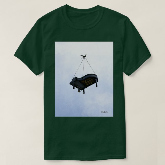Flying Piano Long  T-Shirt (Design Front)