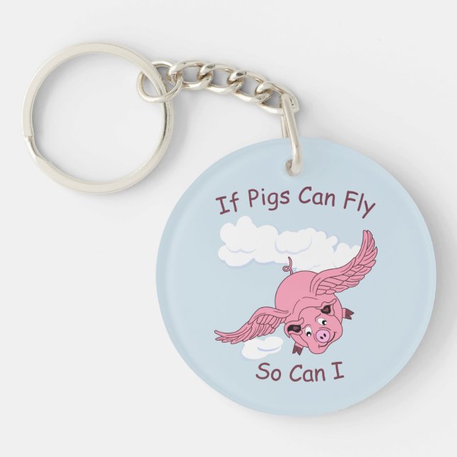 Flying Pig Acrylic Keychain (Front)