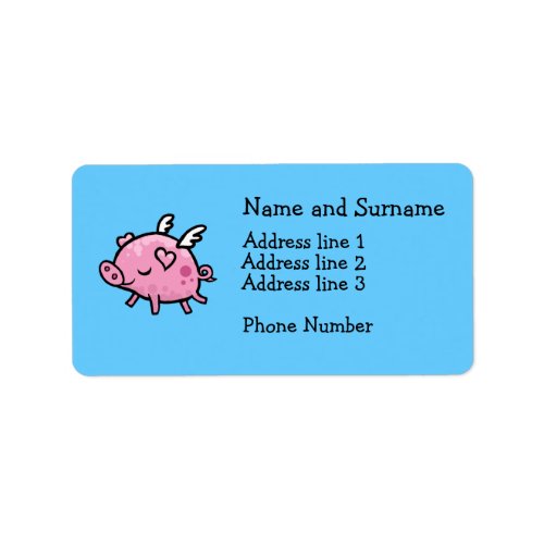 Flying pig address label