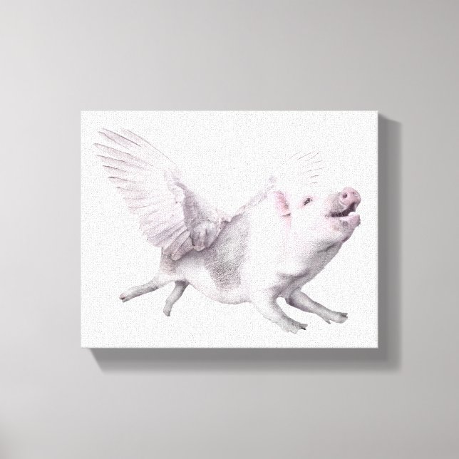 Flying Pig Art Canvas Real Wings When Pigs Fly Joy Print (Front)