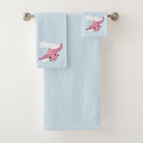 Flying Pig Bath Towel Set