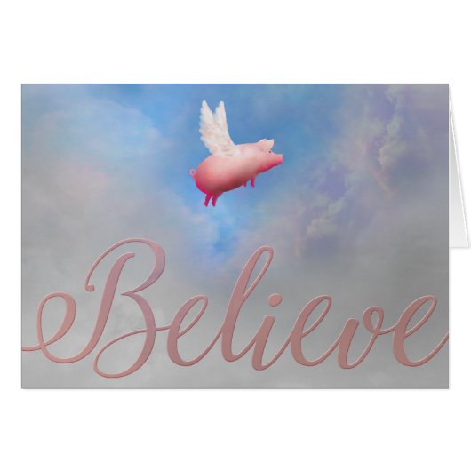 Flying Pig Believe Cards (Front Horizontal)