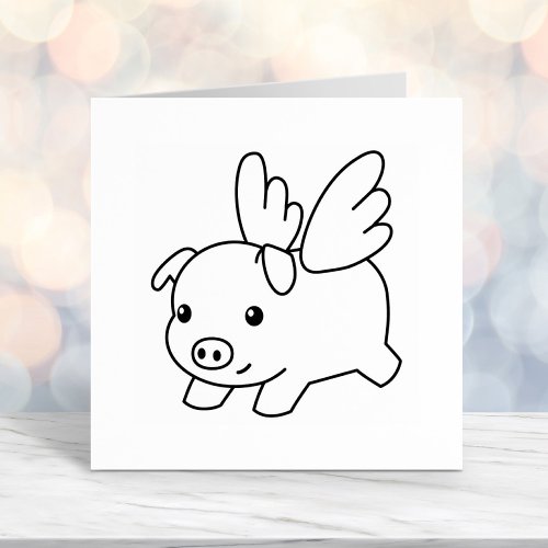 Flying Pig _ Believe Piglet with Wings Self_inking Stamp